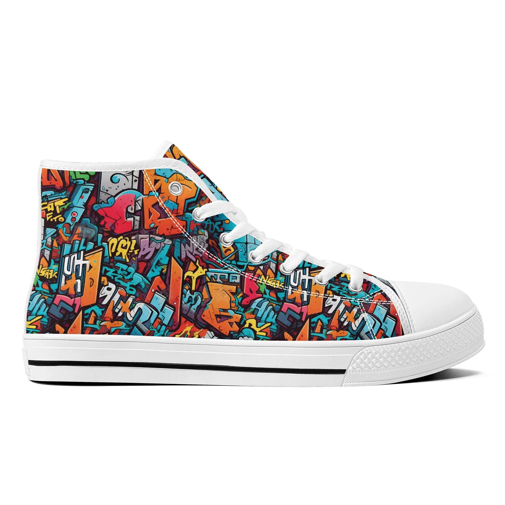 3D Abstract Street Art Graffiti  Converse Style High Tops