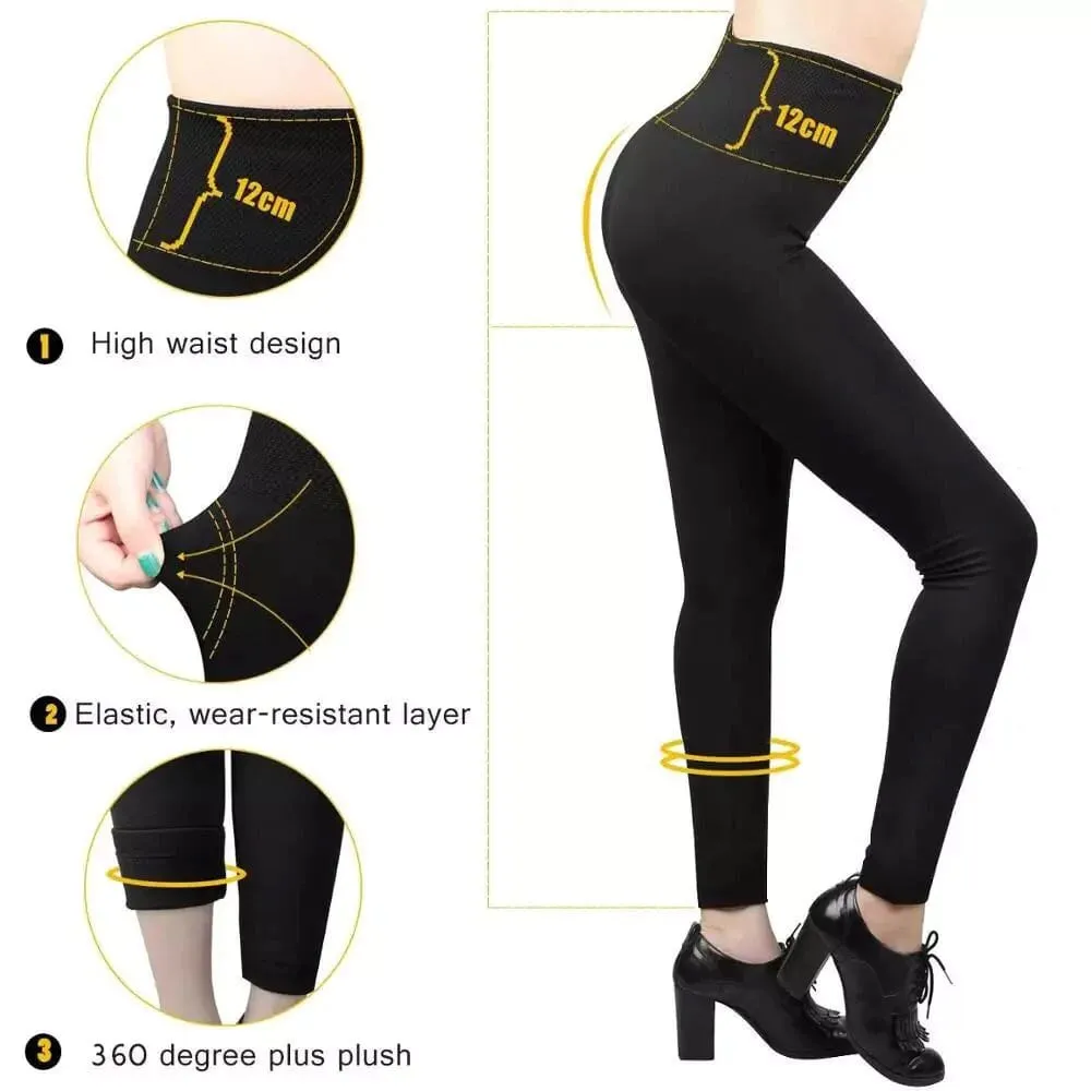 5-Pack: Women’s Fleece Lined High Waist Leggings