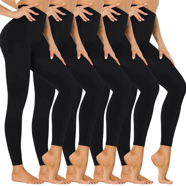 5-Pack: Women’s Fleece Lined High Waist Leggings