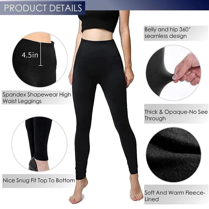 5-Pack: Women’s Fleece Lined High Waist Leggings