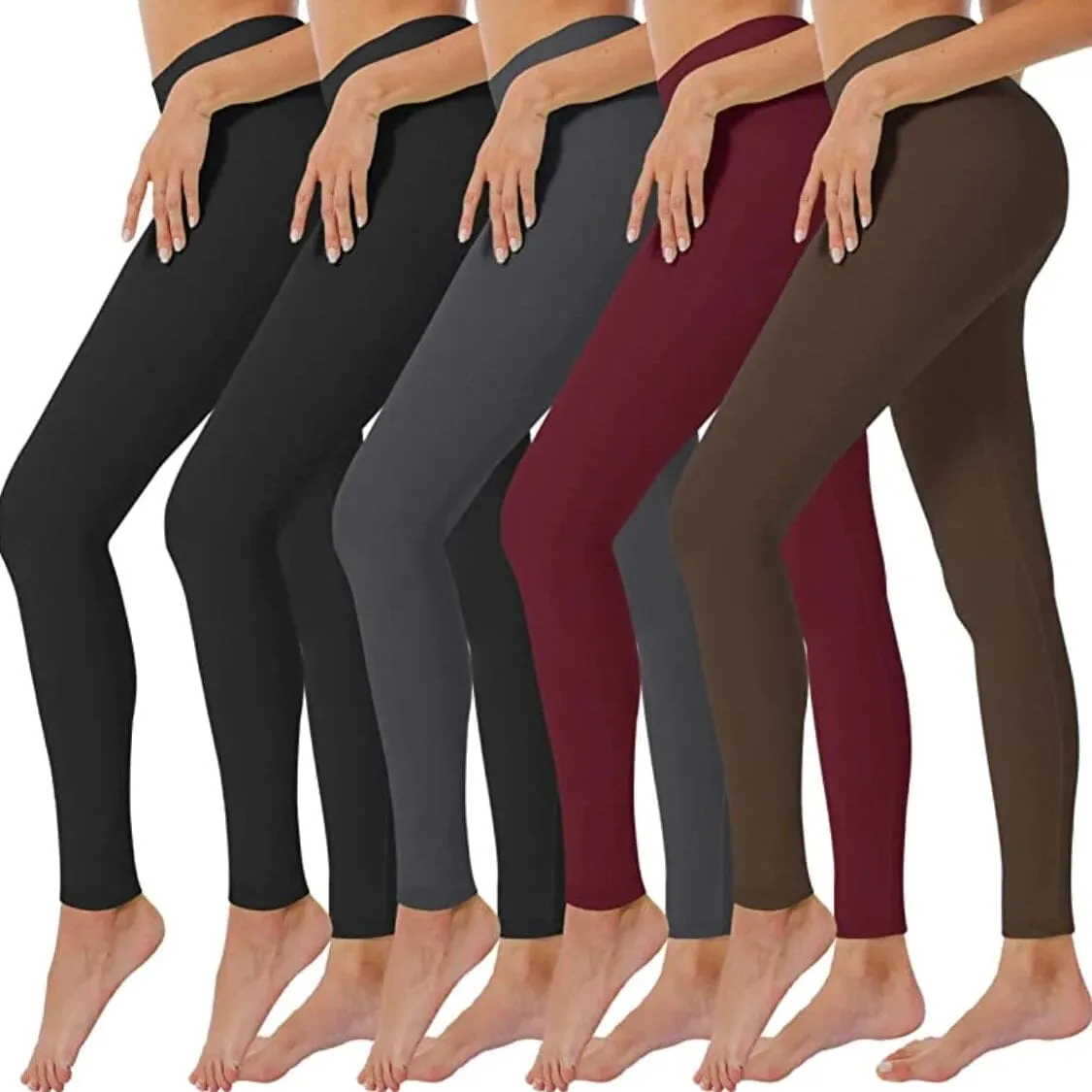 5-Pack: Women’s Fleece Lined High Waist Leggings