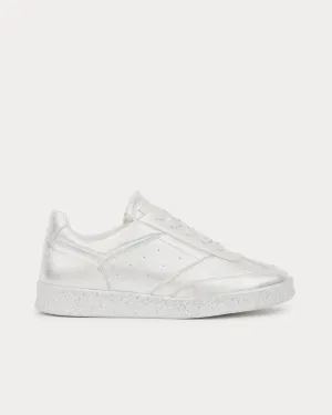 6 Court Metallic Silver Low Top Sneakers