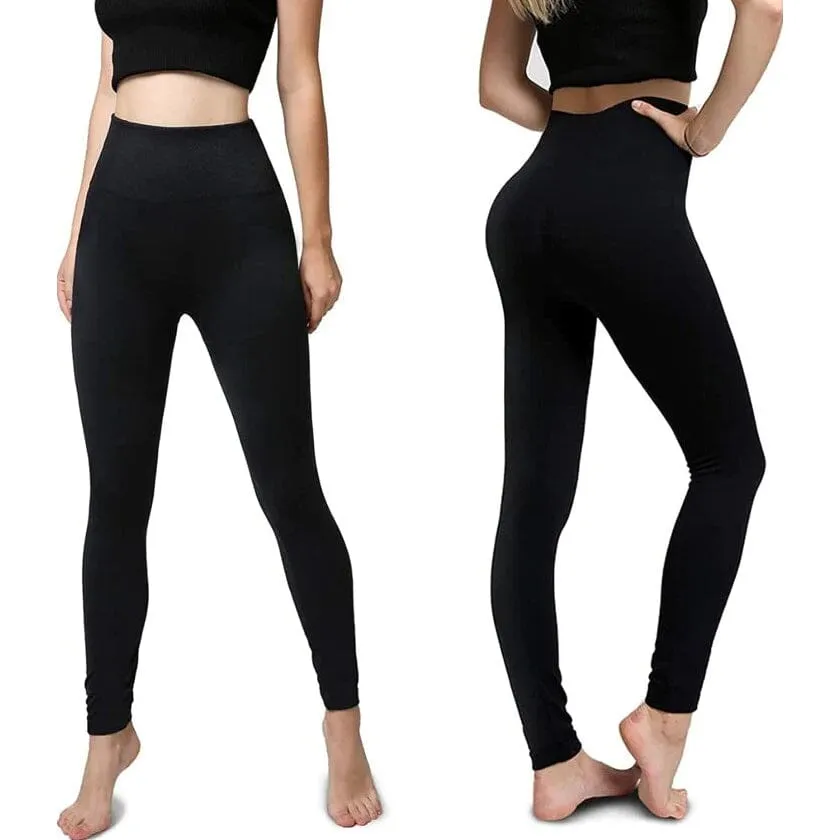 6-Pack: Hot Women’s Fleece Lined Leggings High Waist Soft Stretchy Warm Leggings