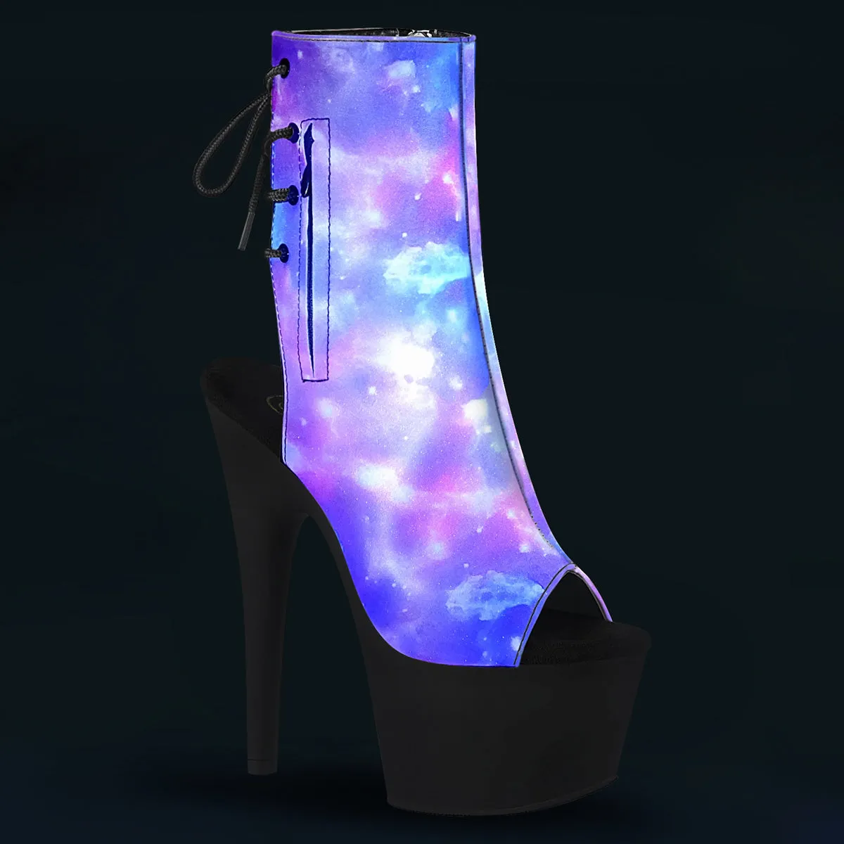 7" Heel Galaxy Effect Platform Boot (ADORE-1018REFL)