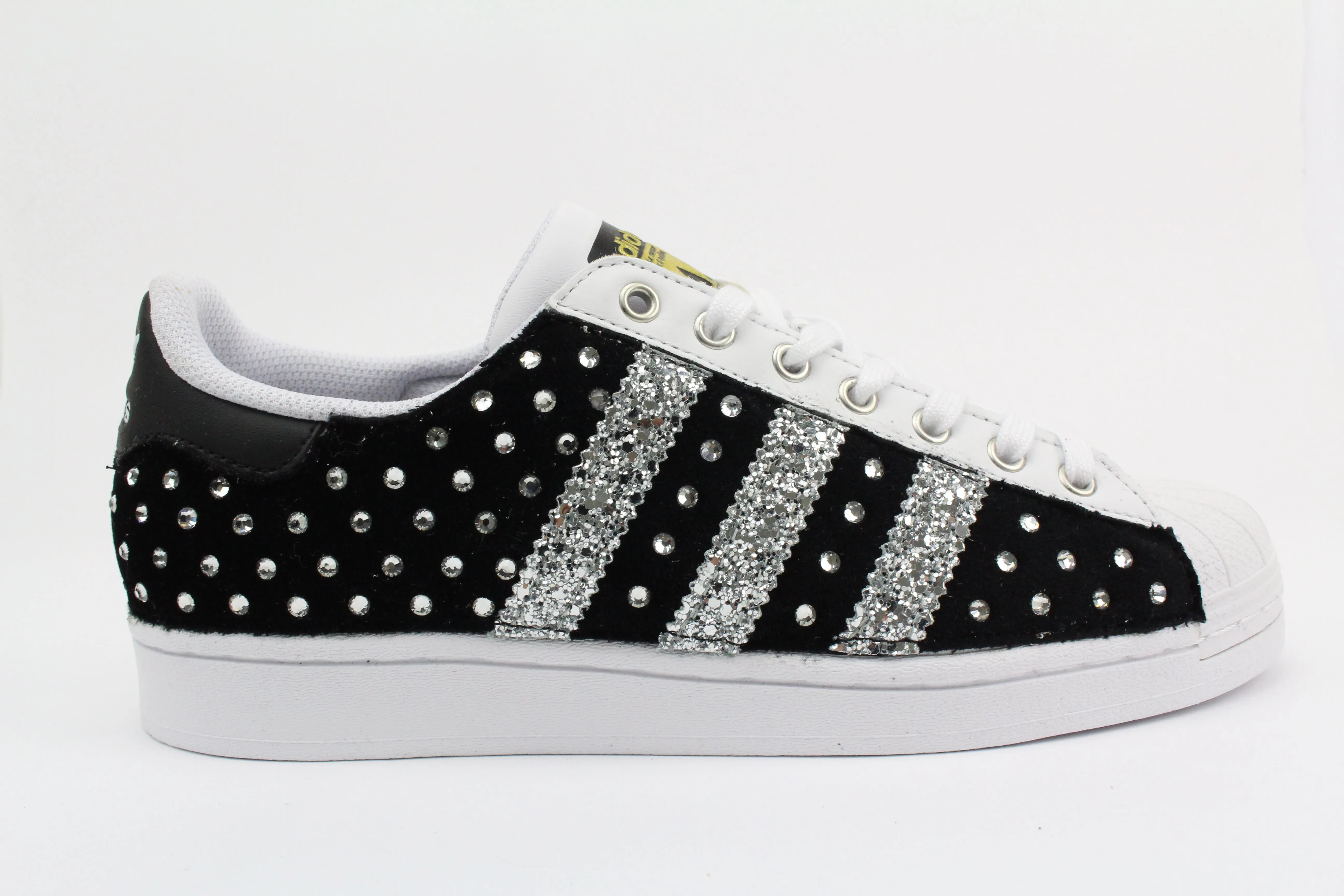 Adidas Superstar Black Velluto & Strass Termo
