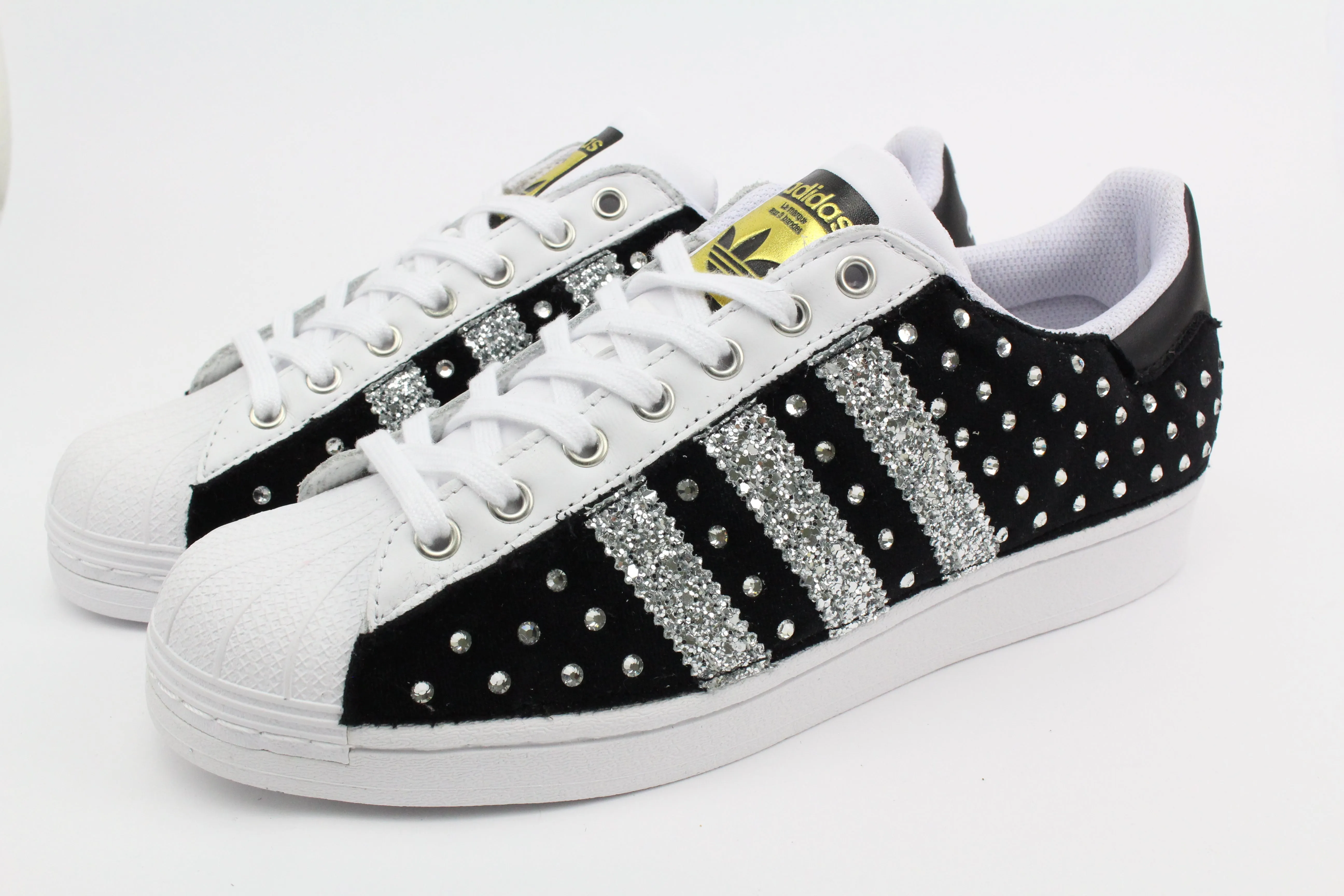 Adidas Superstar Black Velluto & Strass Termo