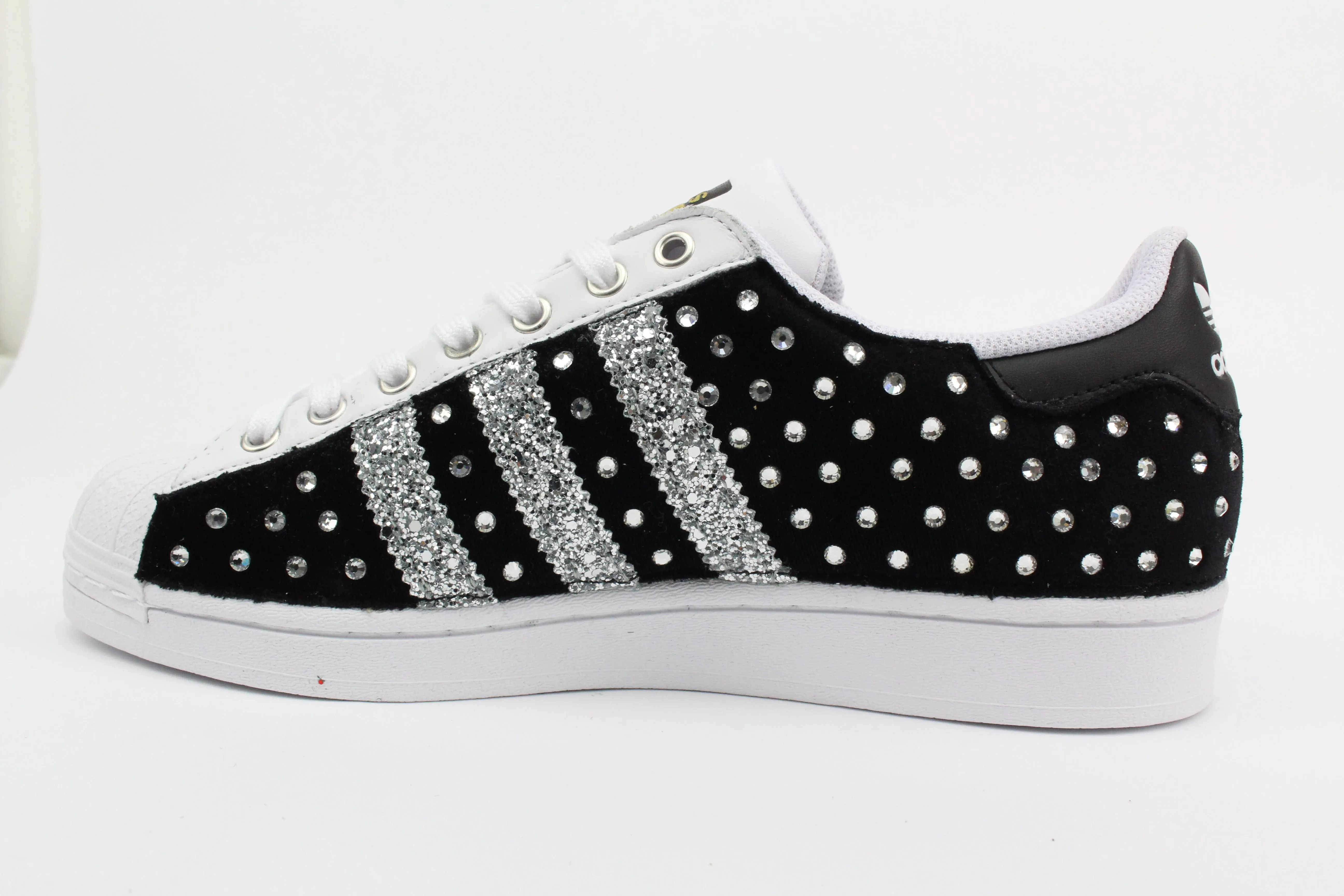 Adidas Superstar Black Velluto & Strass Termo