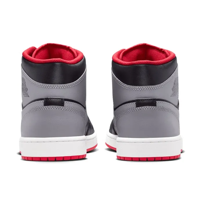 AIR JORDAN 1 MID 'BLACK/CEMENT GREY-FIRE RED-WHITE