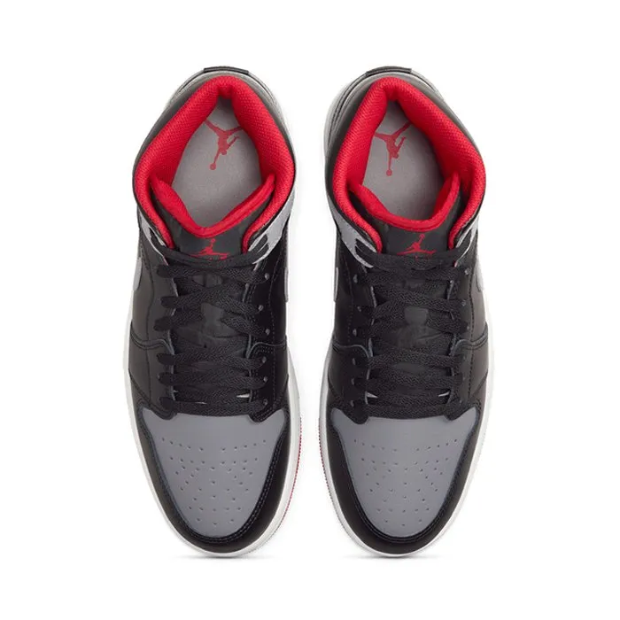AIR JORDAN 1 MID 'BLACK/CEMENT GREY-FIRE RED-WHITE