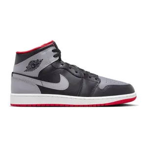 AIR JORDAN 1 MID 'BLACK/CEMENT GREY-FIRE RED-WHITE
