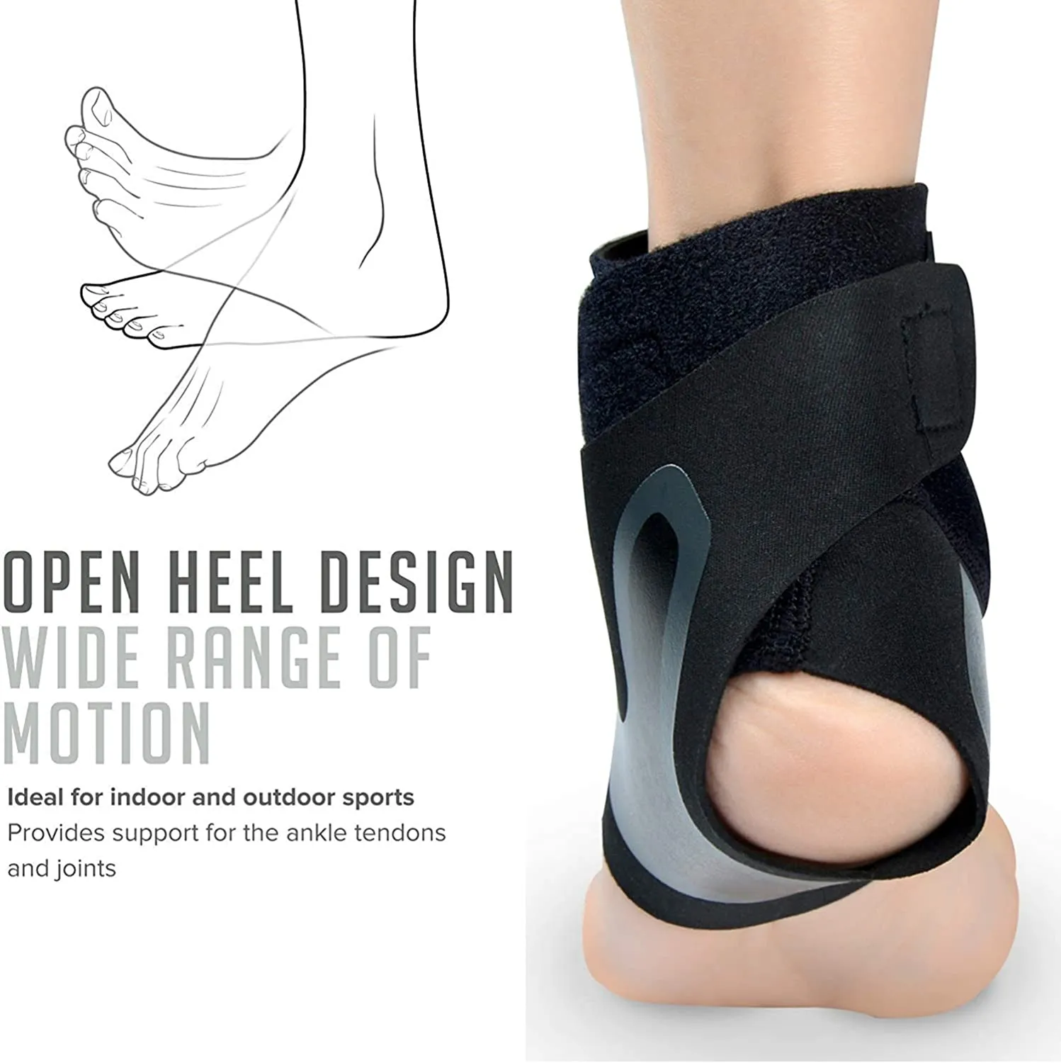 Ankle Support Brace, Adjustable Ankle Brace with Breathable & Elastic Nylon Material, Comfortable Ankle Wrap Sports Protect Against Chronic Ankle Strain Sprains Fatigue