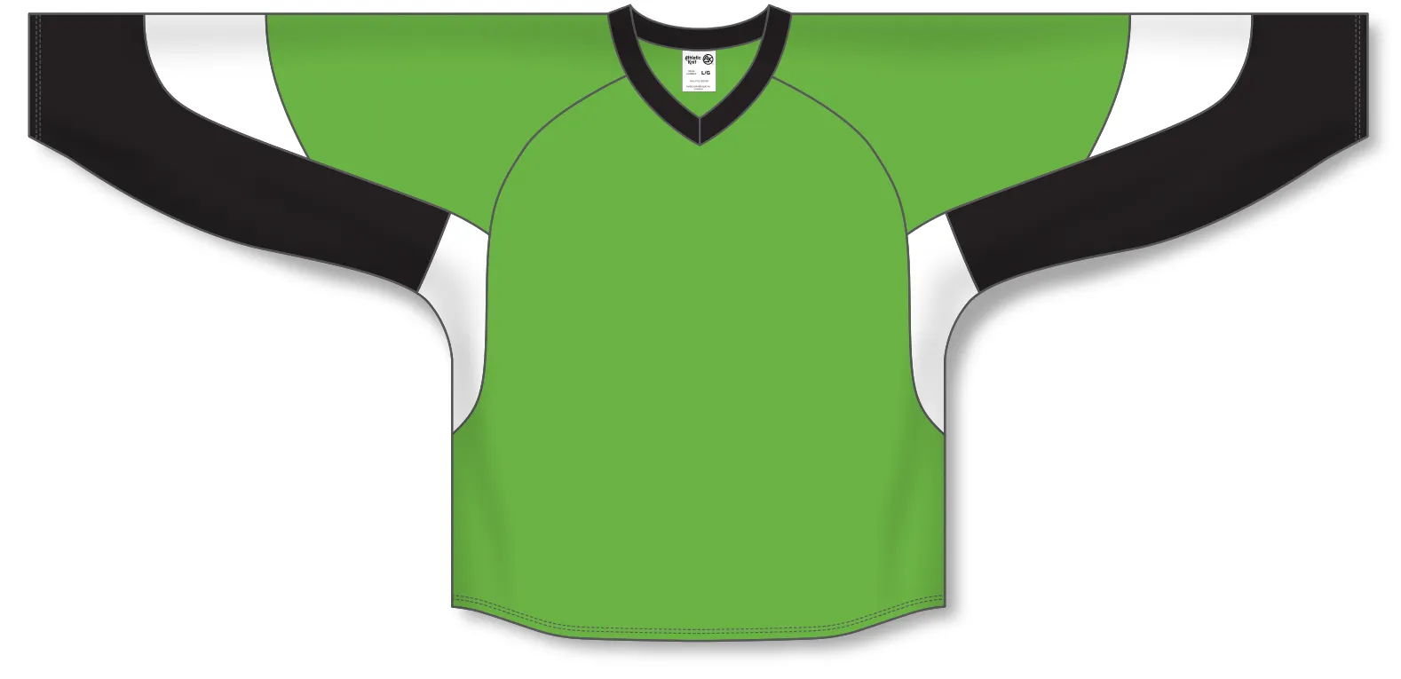 Athletic Knit (AK) H6600A-107 Adult Lime Green/Black/White League Hockey Jersey