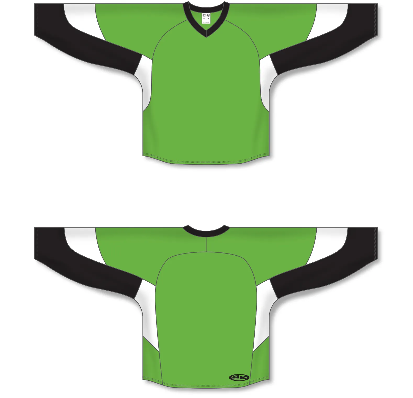 Athletic Knit (AK) H6600A-107 Adult Lime Green/Black/White League Hockey Jersey