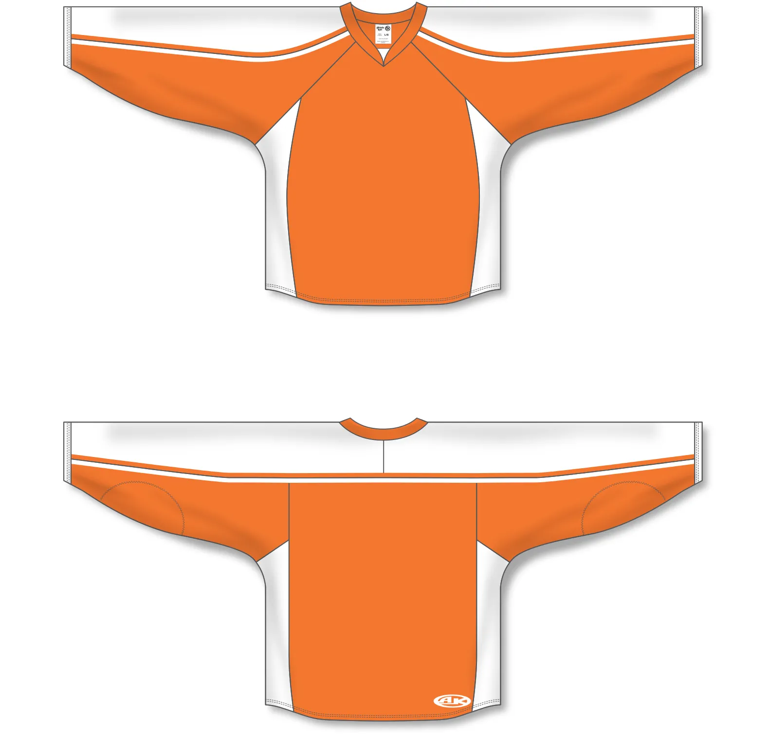 Athletic Knit (AK) H7600A-238 Adult Orange/White Select Hockey Jersey
