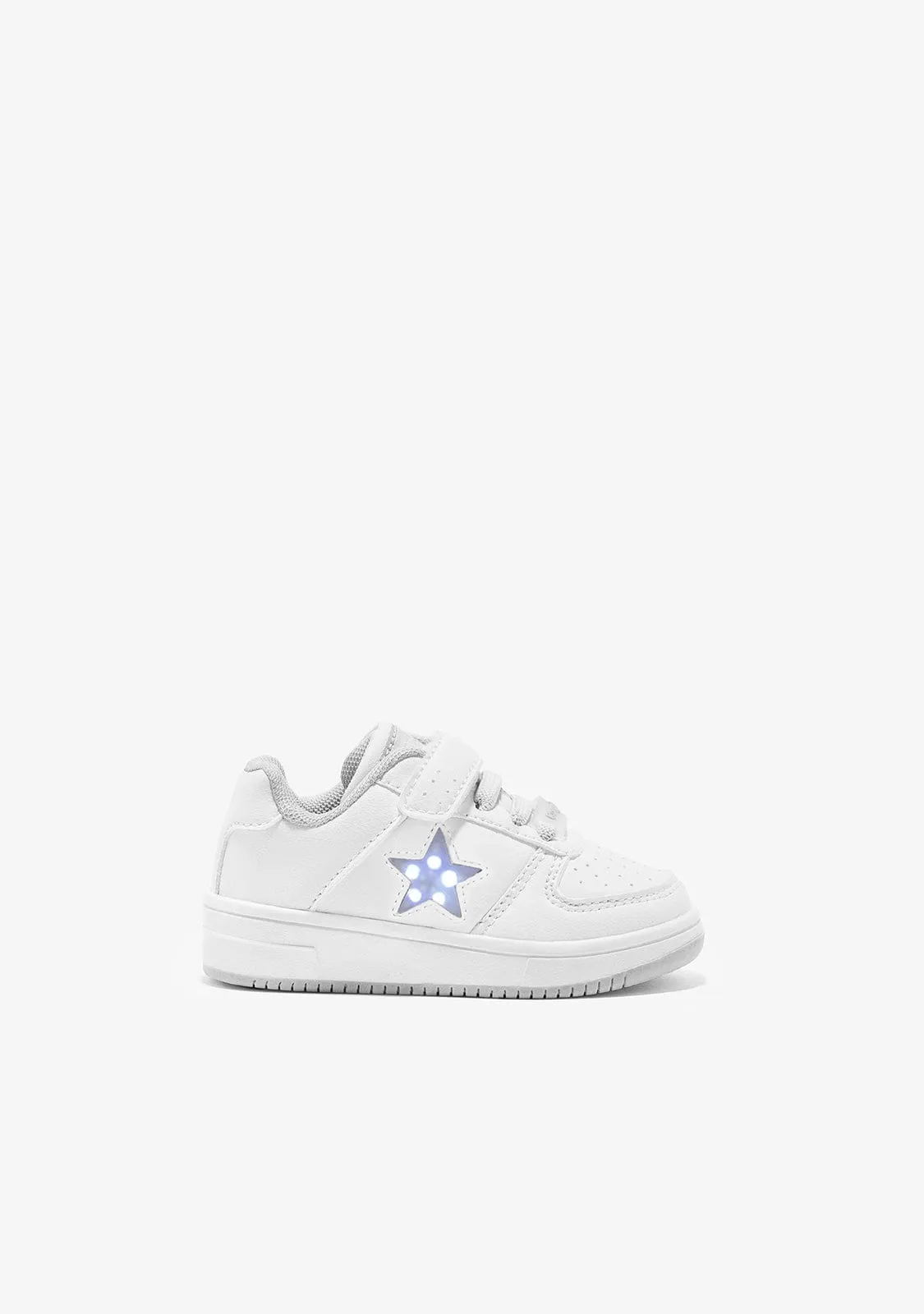 Baby's White Star With Lights Sneakers