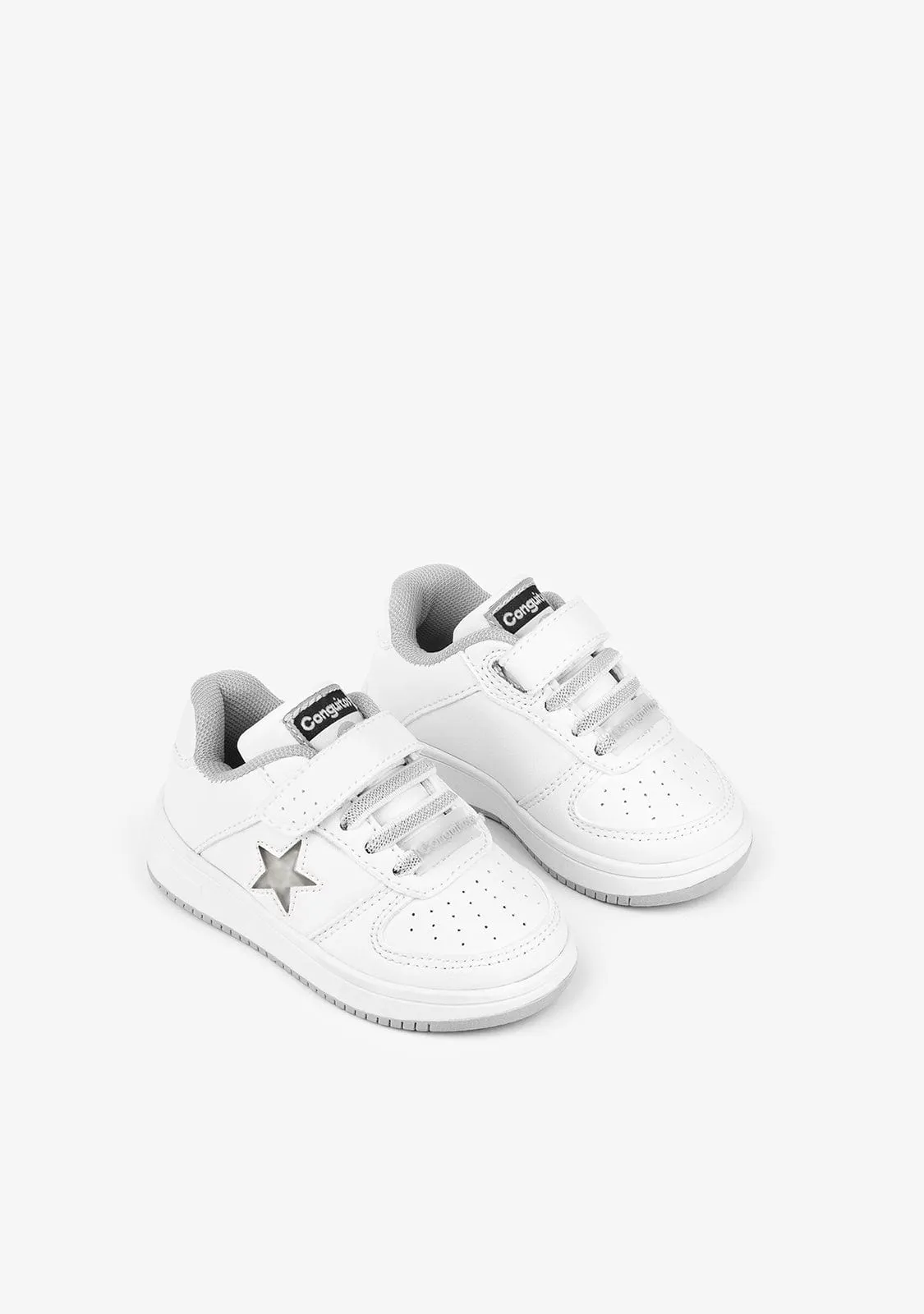 Baby's White Star With Lights Sneakers