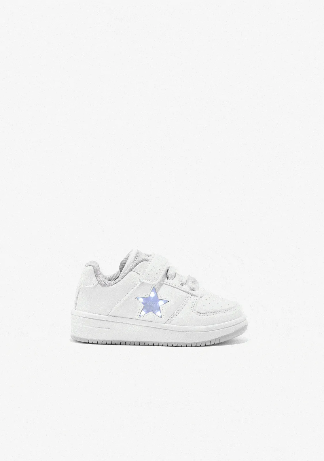 Baby's White Star With Lights Sneakers