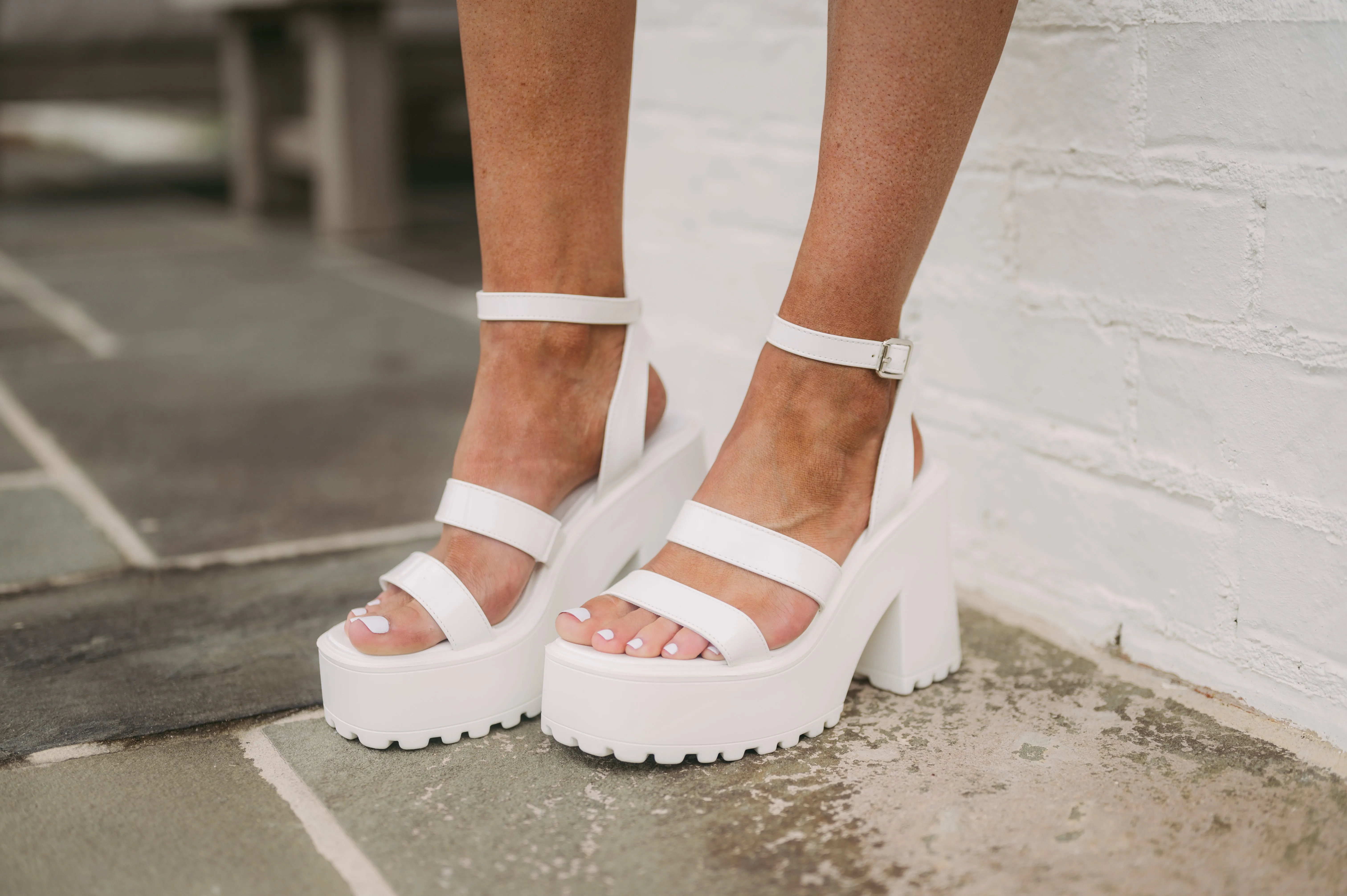 Benee Chunky Heels-White