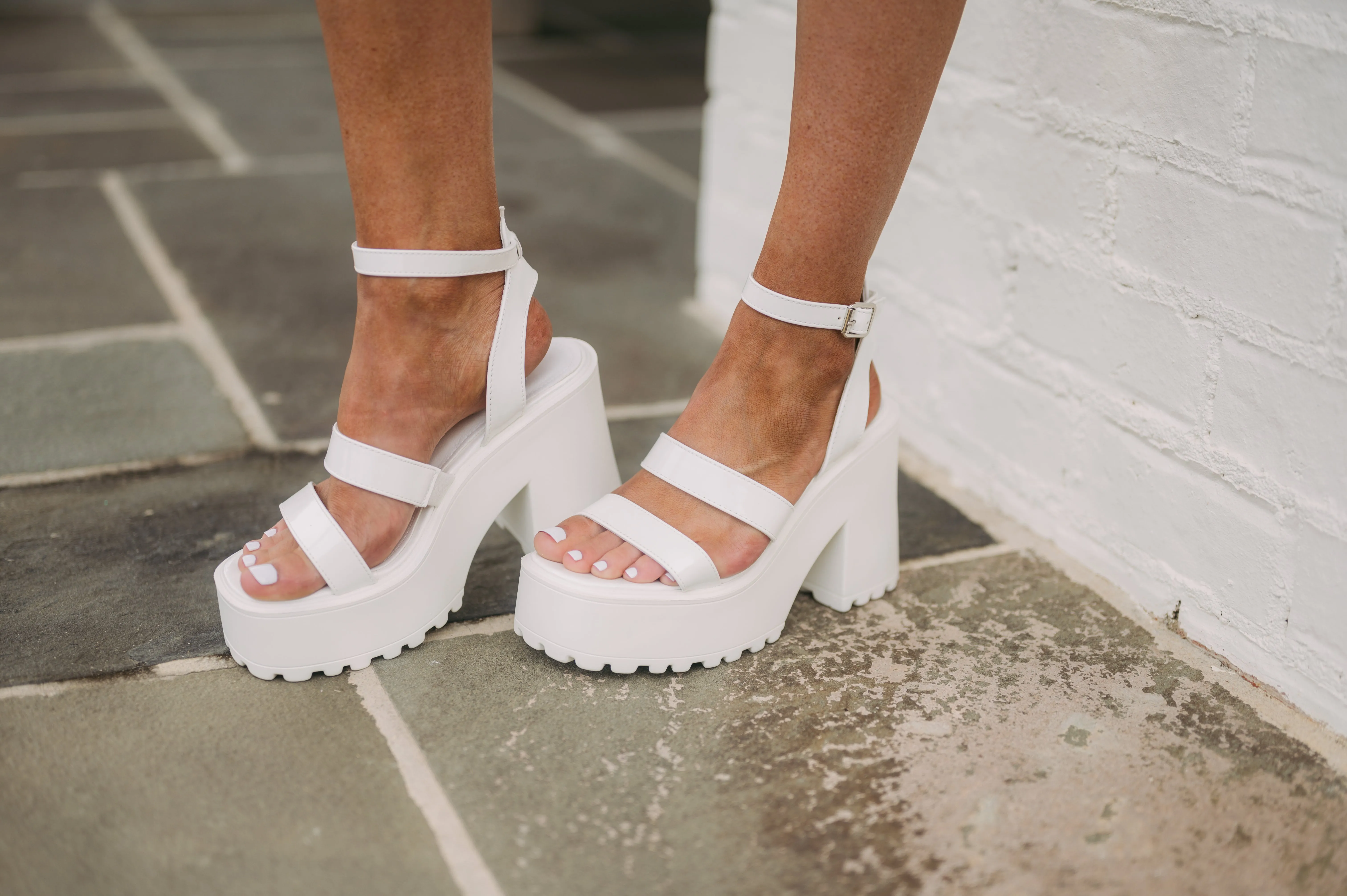 Benee Chunky Heels-White