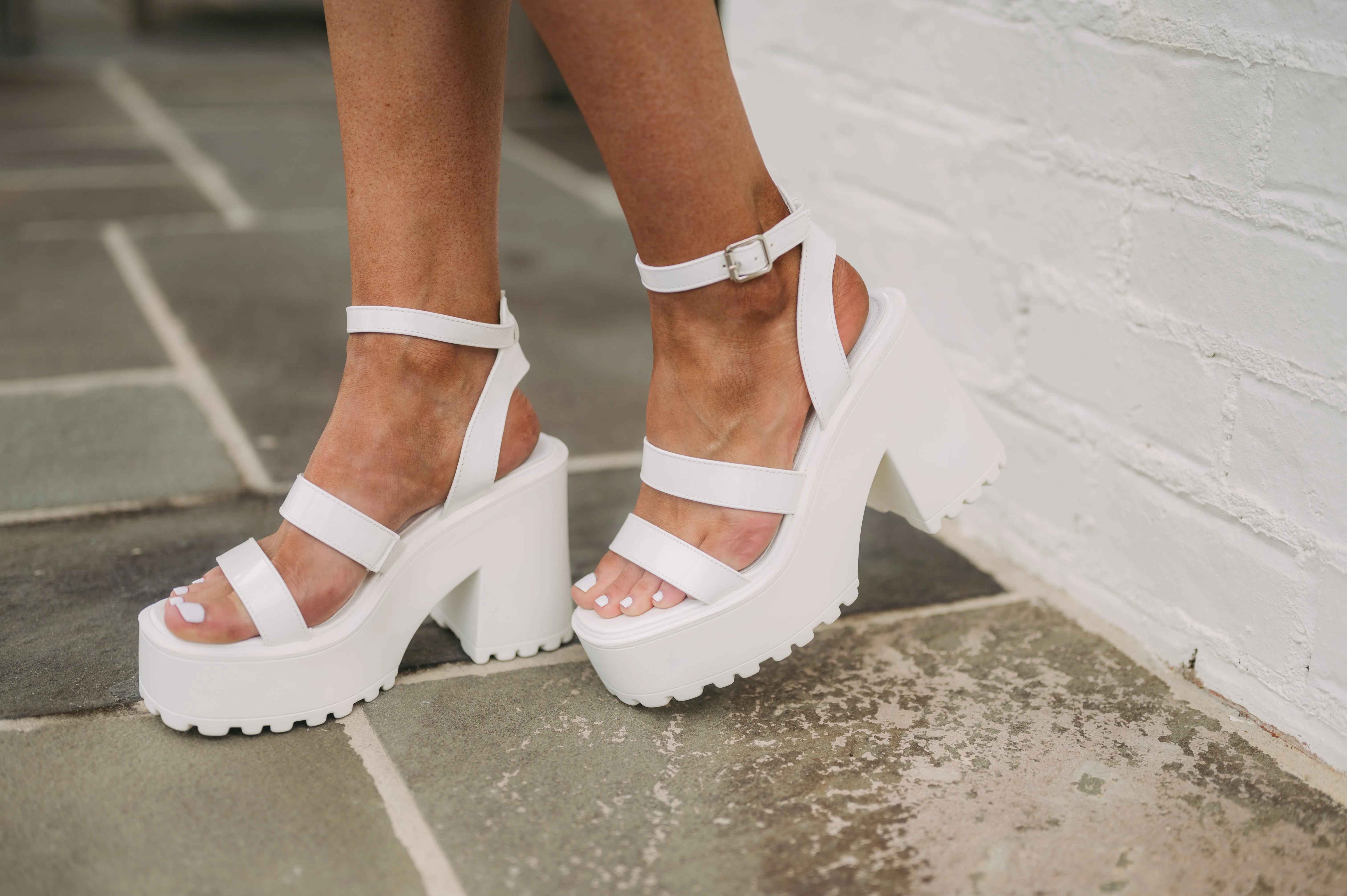 Benee Chunky Heels-White
