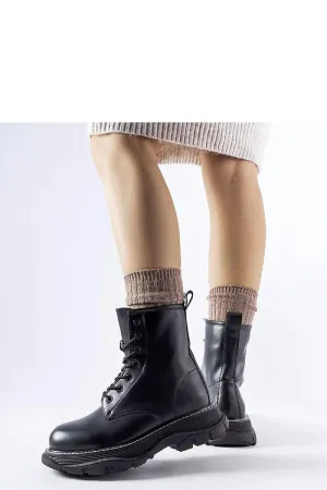 Black chunky sole worker boots