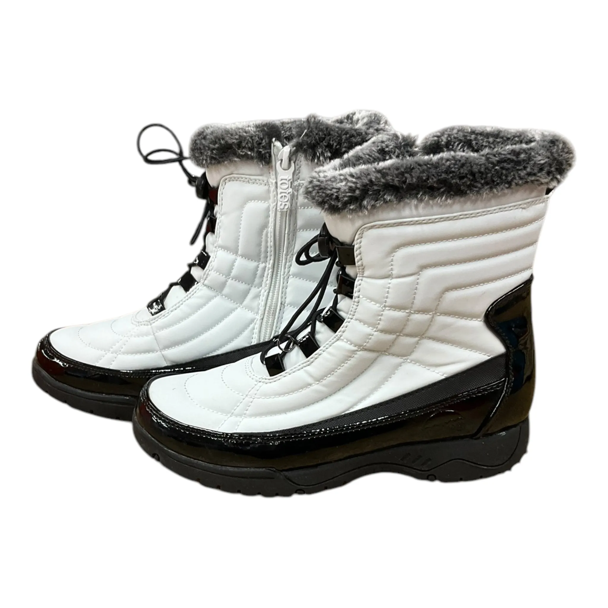 Boots Snow By Totes In Black & White, Size: 8