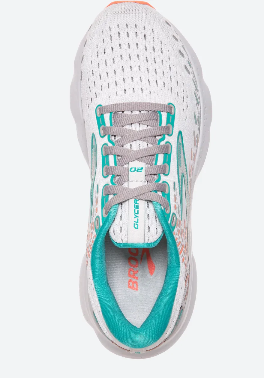 Brooks Womens Glycerin 20 Wide- Oyster/Latigo Bay/Coral (1203691D061)