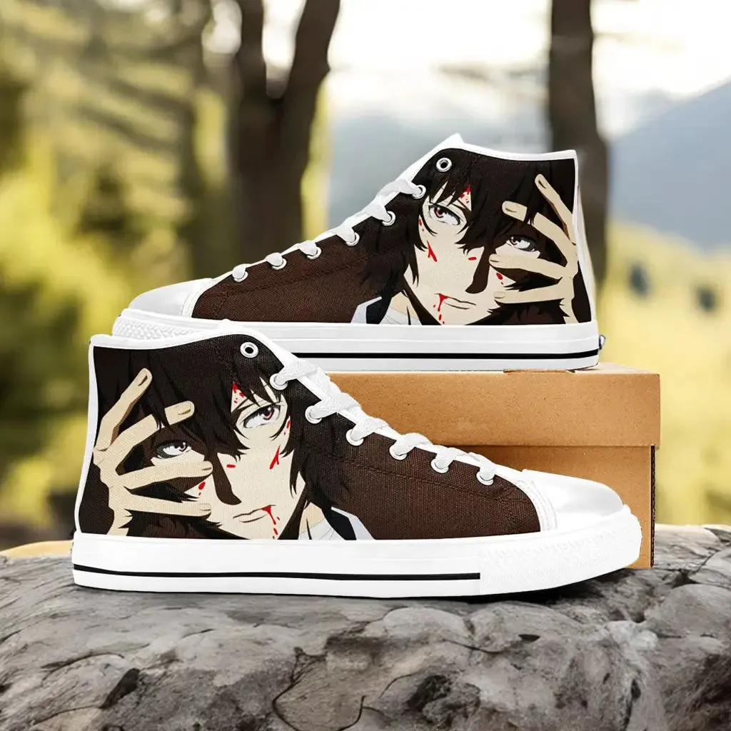 Bungou Stray Dogs Dazai Shoes High Tops Sneakers for Kids and Adults