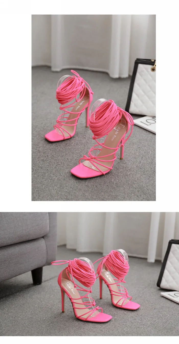 Crista Lace Up Heels