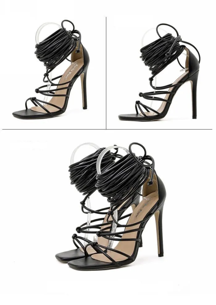 Crista Lace Up Heels