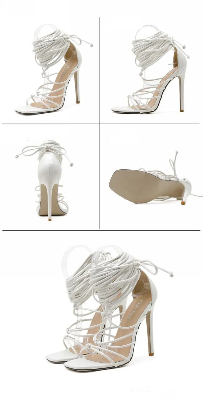 Crista Lace Up Heels
