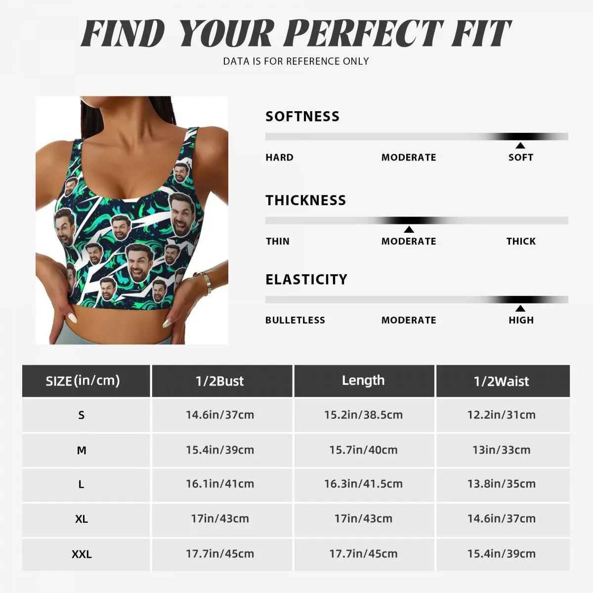 Custom Face Green Swirl Sports Bra Personalized Women's All Over Print Yoga Sports Bra