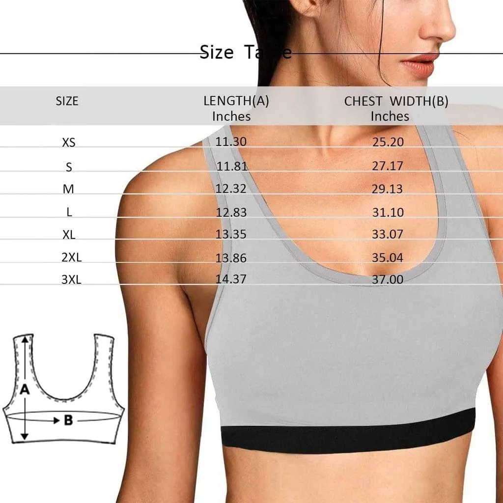 Custom Husband Face Seamless Sports Bra Personalized Women's All Over Print Yoga Sports Bra