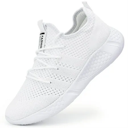 Damyuan Mens Running Shoes Athletic Sport Casual Walking Shoes Fashion Sneakers Lightweight Breathable Mesh Soft Sole, White, 10