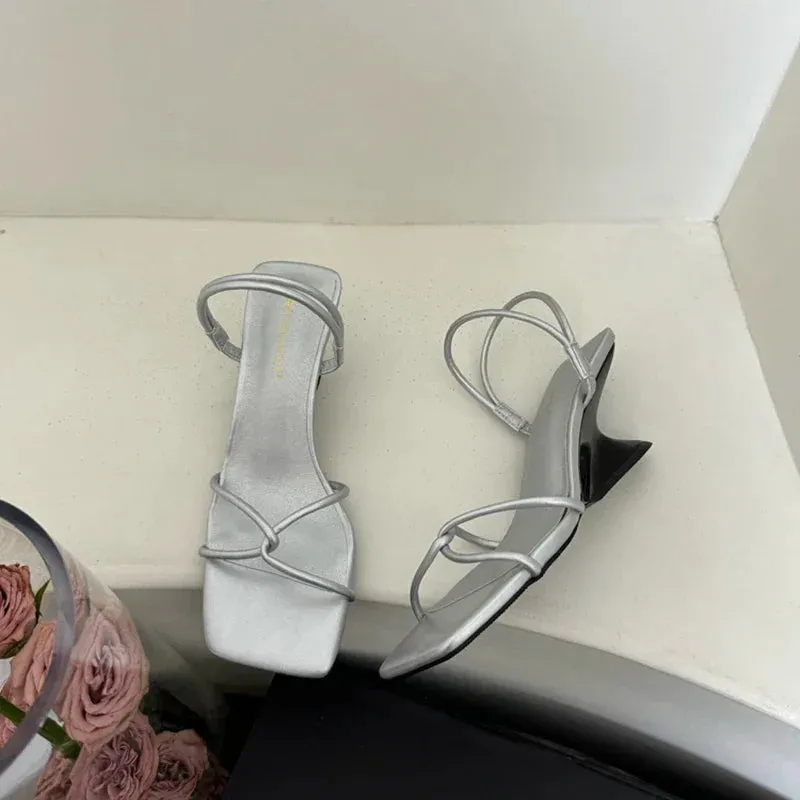 Dove Open Toe Thick Heels