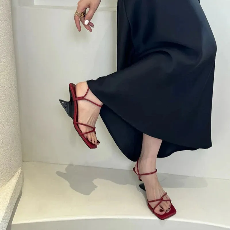 Dove Open Toe Thick Heels