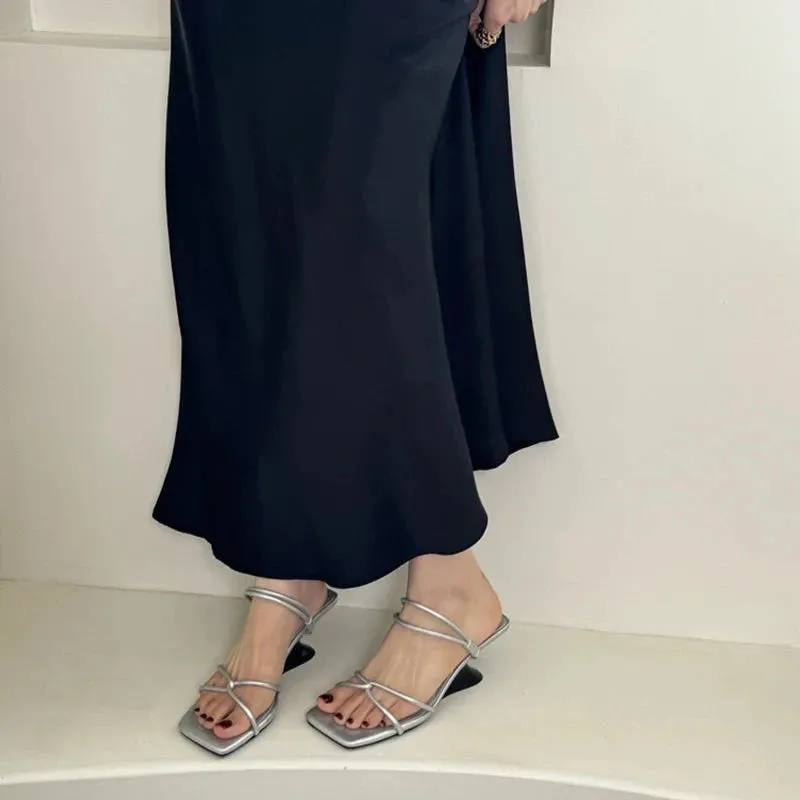 Dove Open Toe Thick Heels