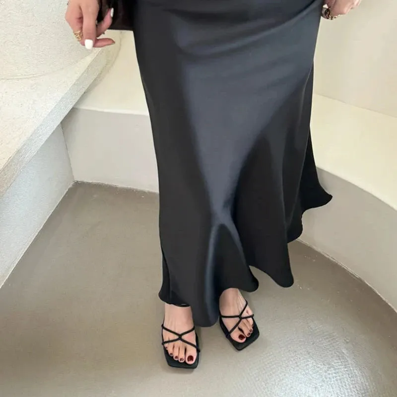 Dove Open Toe Thick Heels