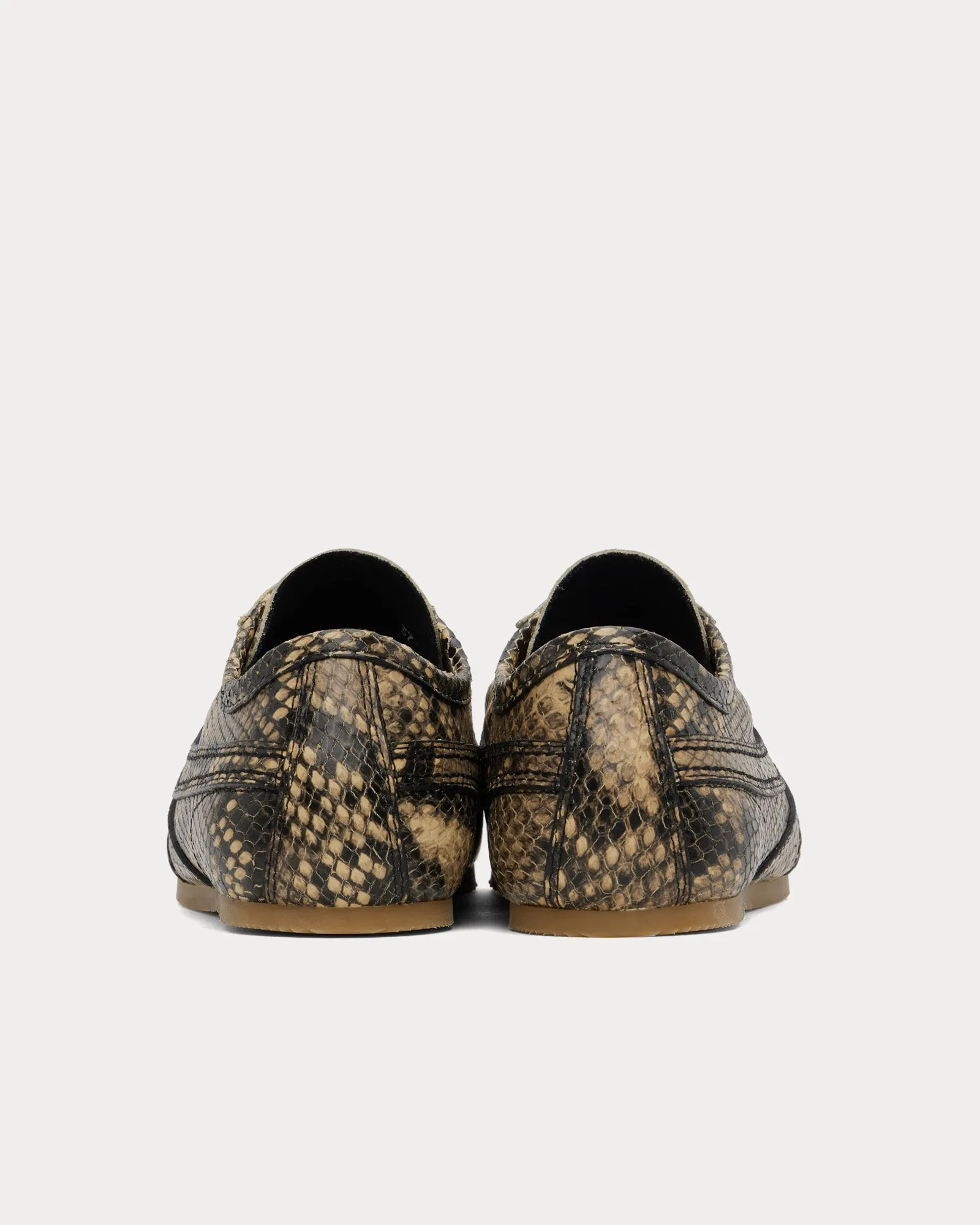 Dustin Snake-Embossed Beige Low Top Sneakers