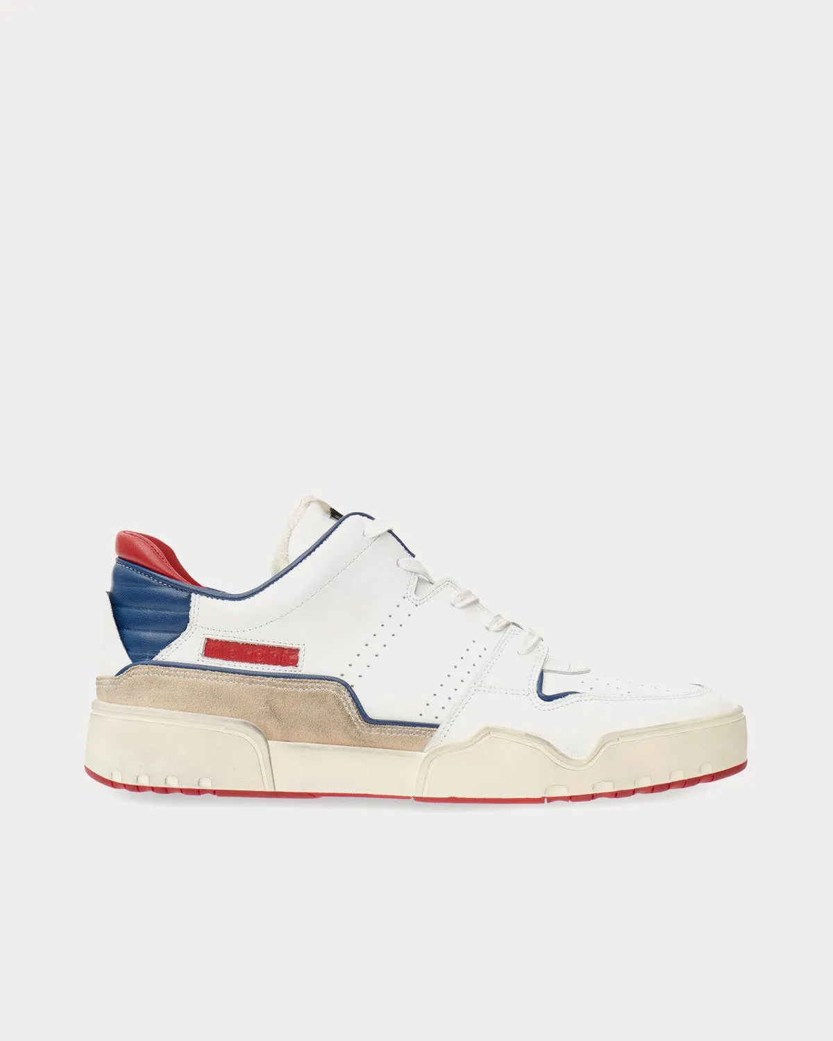 Emreeh Leather White / Red / Blue Low Top Sneakers
