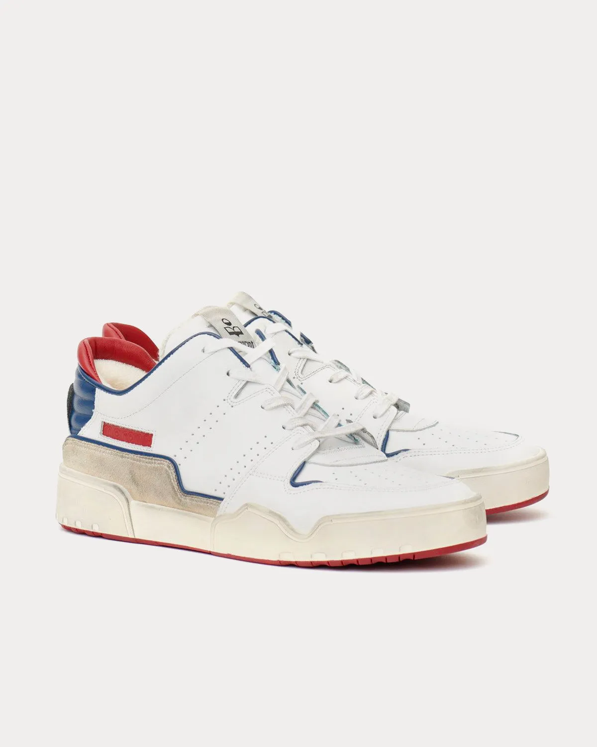 Emreeh Leather White / Red / Blue Low Top Sneakers