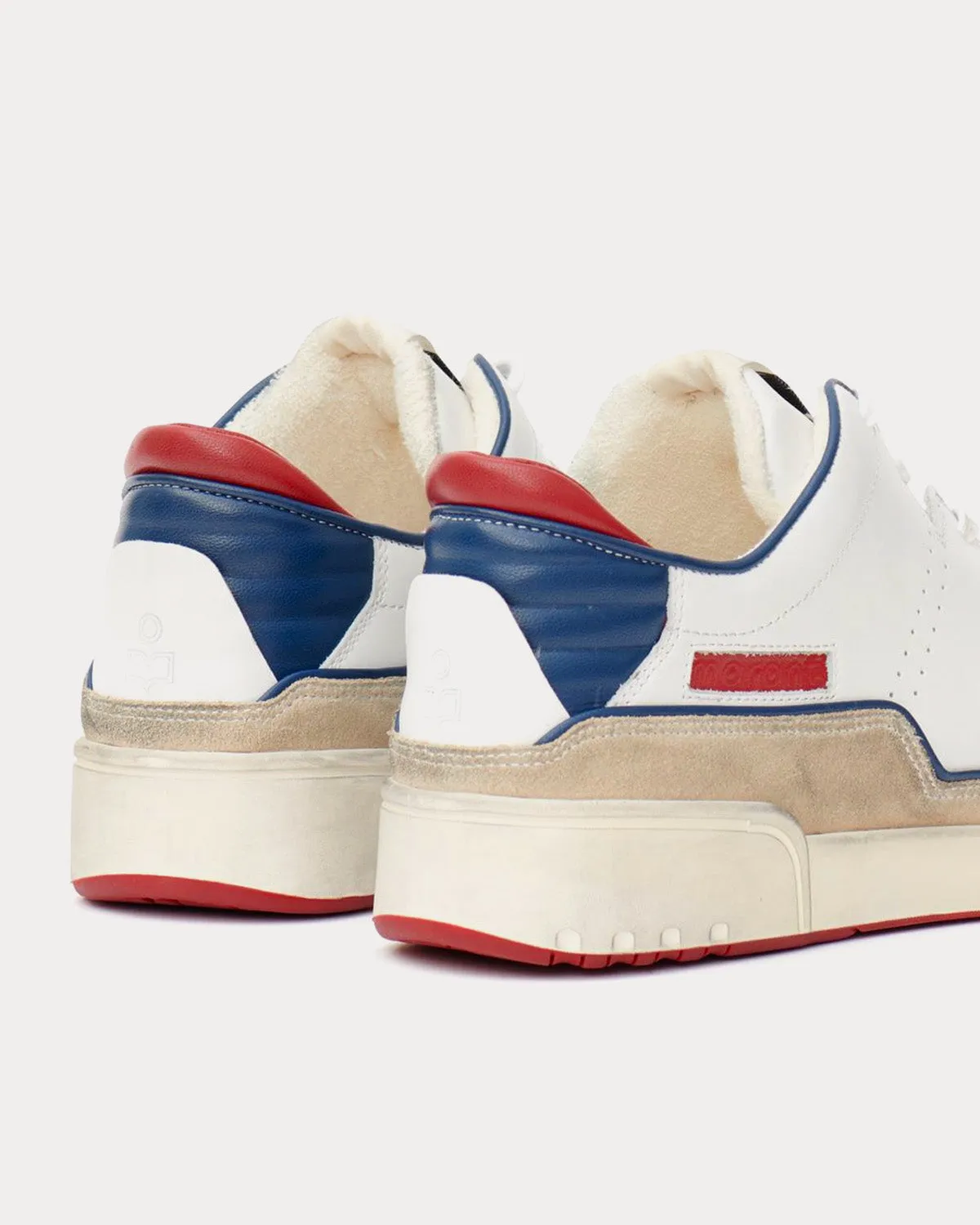 Emreeh Leather White / Red / Blue Low Top Sneakers