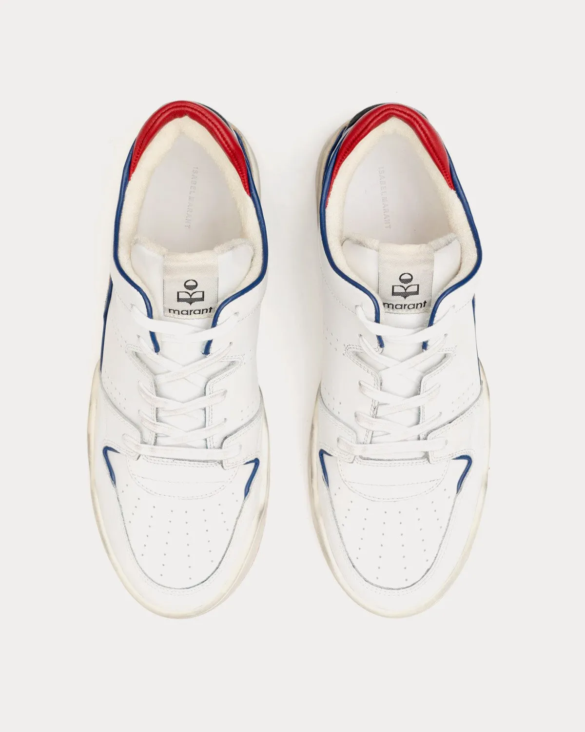 Emreeh Leather White / Red / Blue Low Top Sneakers