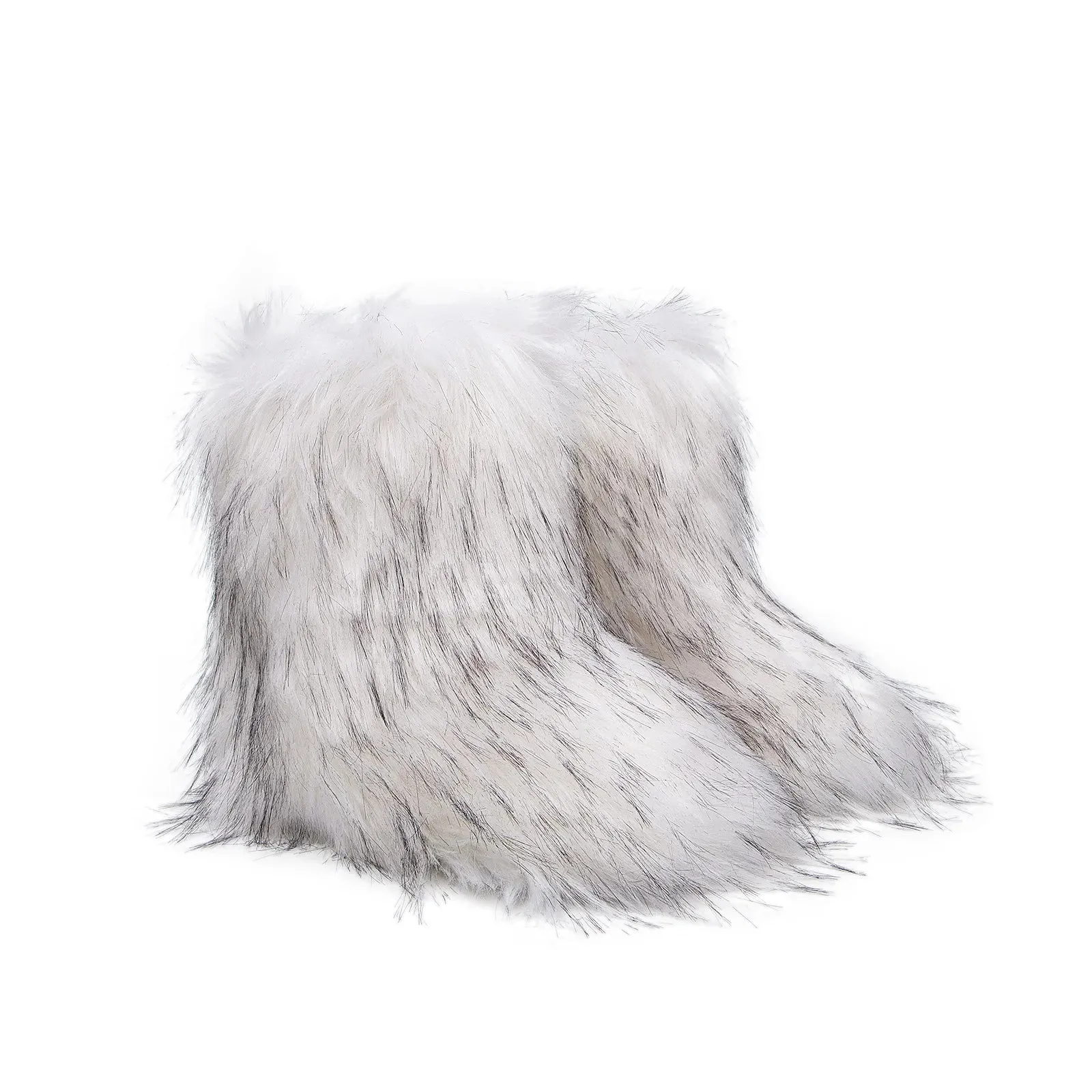 Faux Fur Boots Fashion Winter Shoe Women's Winter Fluffy Faux Fox Fur Boots Woman Plush Warm Snow Boots Luxury Footwear Girls' Furry Fur Bottes Fashion