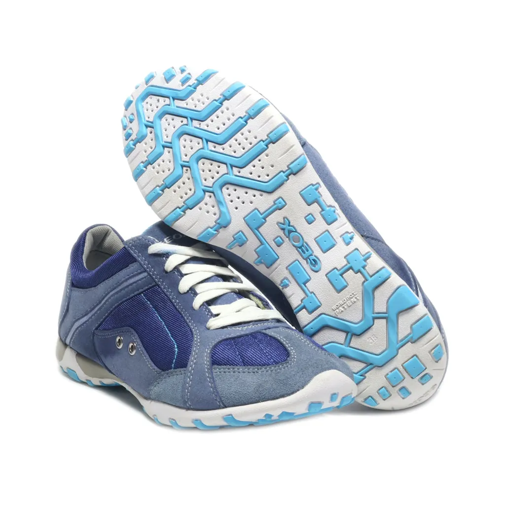 Geox Low-Top Sneakers Suede Blue Colour For Women