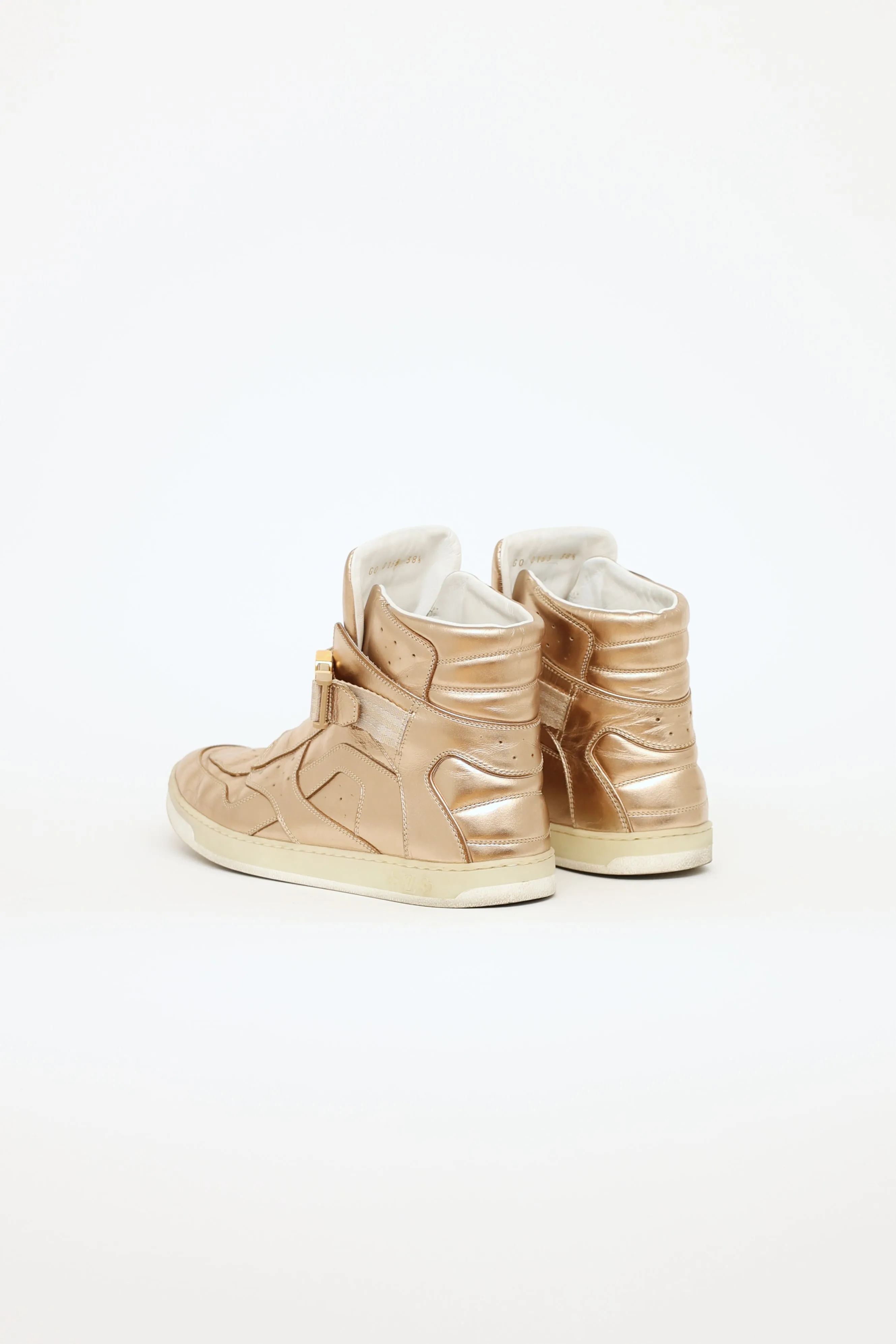 Gold Leather High Top Sneaker