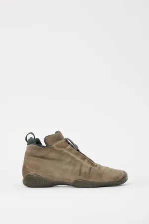 Green Suede Drawstring Sneaker