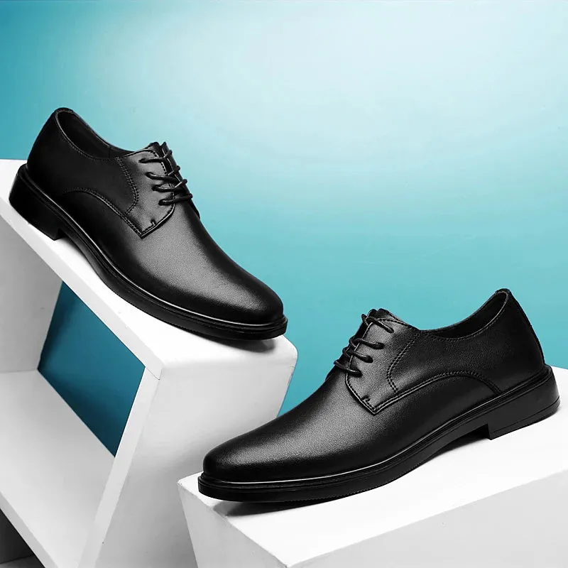 Hnzxzm Mens Oxford Shoes lace up fashion Genuine Leather Brogue Dress Shoes outdoor Classic Business Formal wedding party Shoes Man