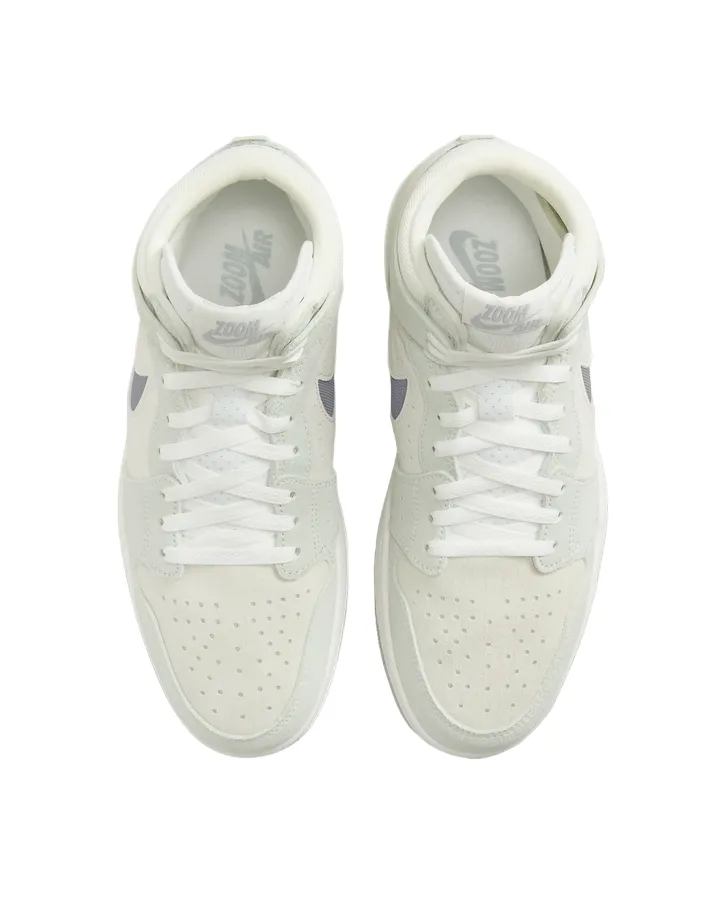 Jordan scarpa sneakers da uomo Jordan Air 1 Zoom CMFT 2 DV1307-101 bianco argento sabbia grigio