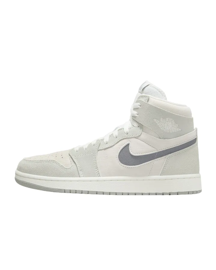 Jordan scarpa sneakers da uomo Jordan Air 1 Zoom CMFT 2 DV1307-101 bianco argento sabbia grigio